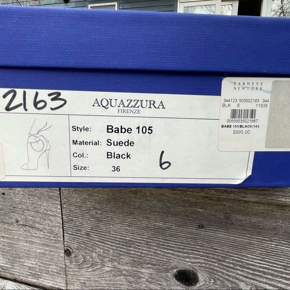 AQUAZZURA Babe 105 black suede tie ankle bootie high heels 6 - Picture 13 of 13